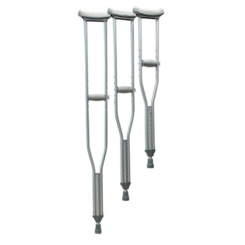 Walking Crutches, easily adjustable with Underarm Pad and Handgrip, 1 Pair