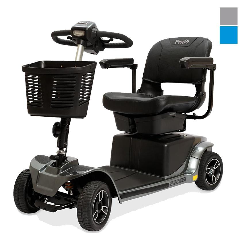4 wheel heavy duty travel electric scooter that separates into 4 pieces with a lofty 375 pound weight capacity.