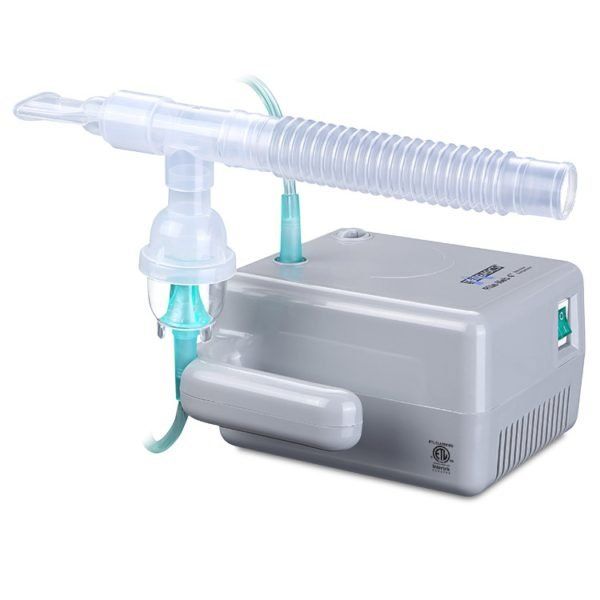 Nebulizer, portable and patient friendly, weighs under 3 lbs, includes, Neb Kit, five extra filters, and a five year warranty.