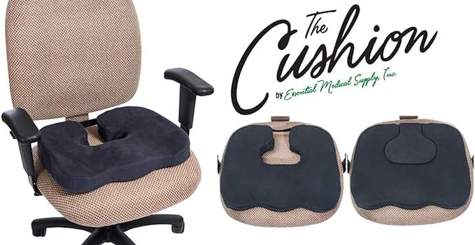3-in-1 seat cushion, , provides relief from hemorrhoids, sciatica, lower back pain, surgery recovery, pregnancy relief, plus much more, it's a donut cushion, wedge seat & a tailbone relief cushion.