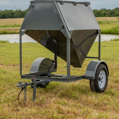 gray bulk feed trailer