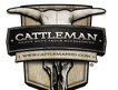 a close up of a cattleman logo on a white background .