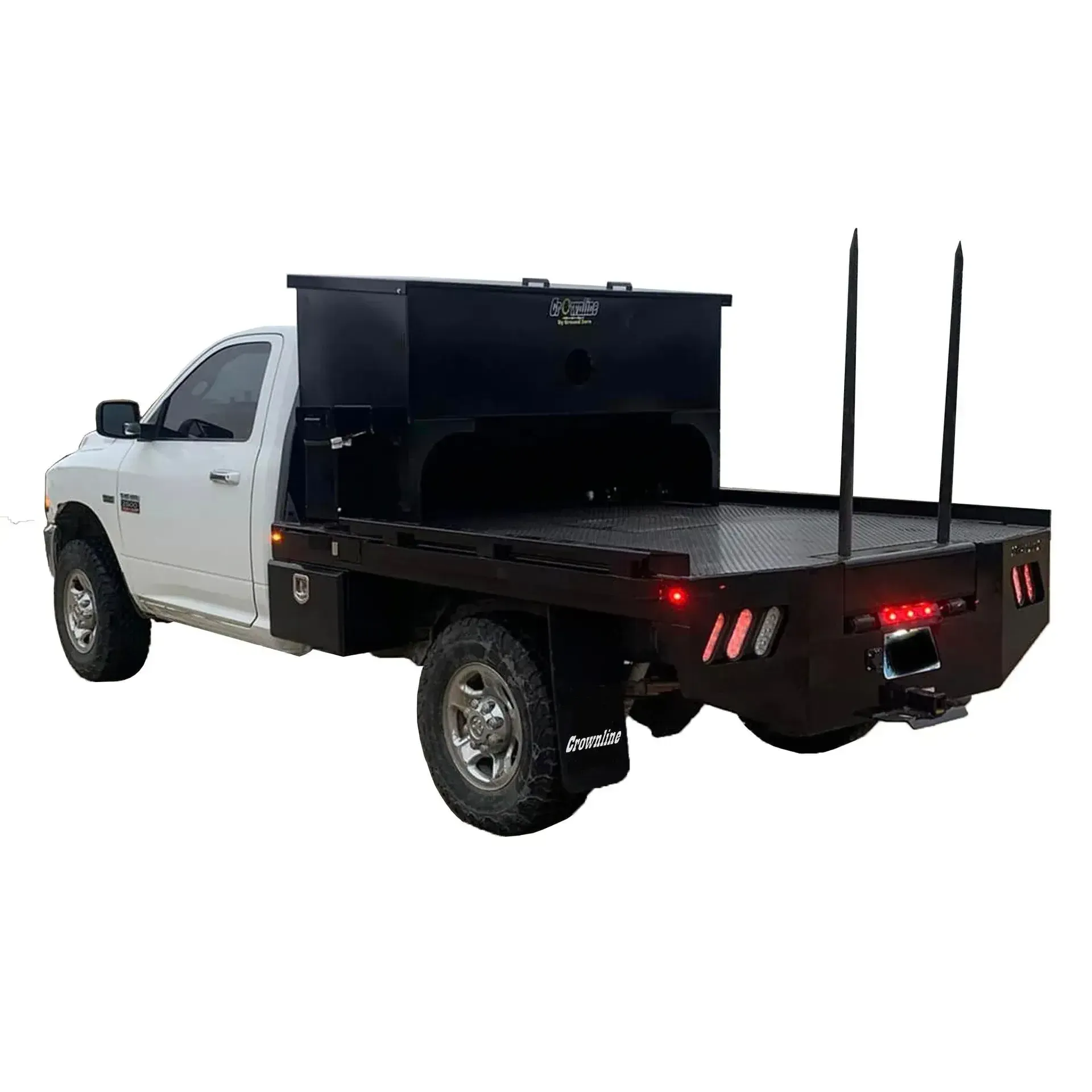 white truck with bale spear bed