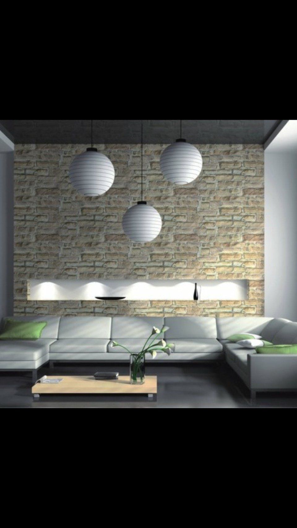 parete di un salotto in intonaco stampato