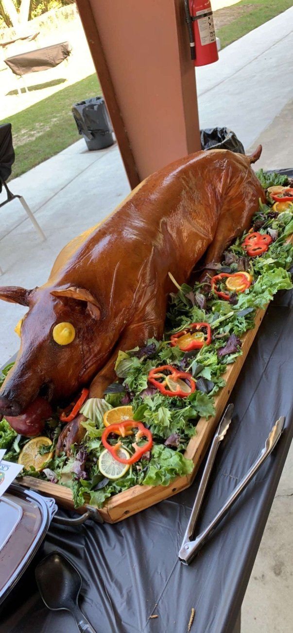 Roasted Pig with Vegetables — Gainesville, FL — Hill’s Bar-b-que & Catering