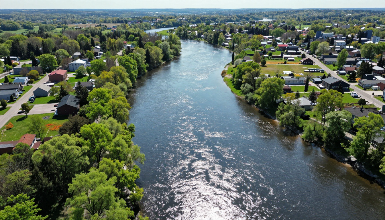 A beautiful spring morning in Destination Nackawic overlooking the river.