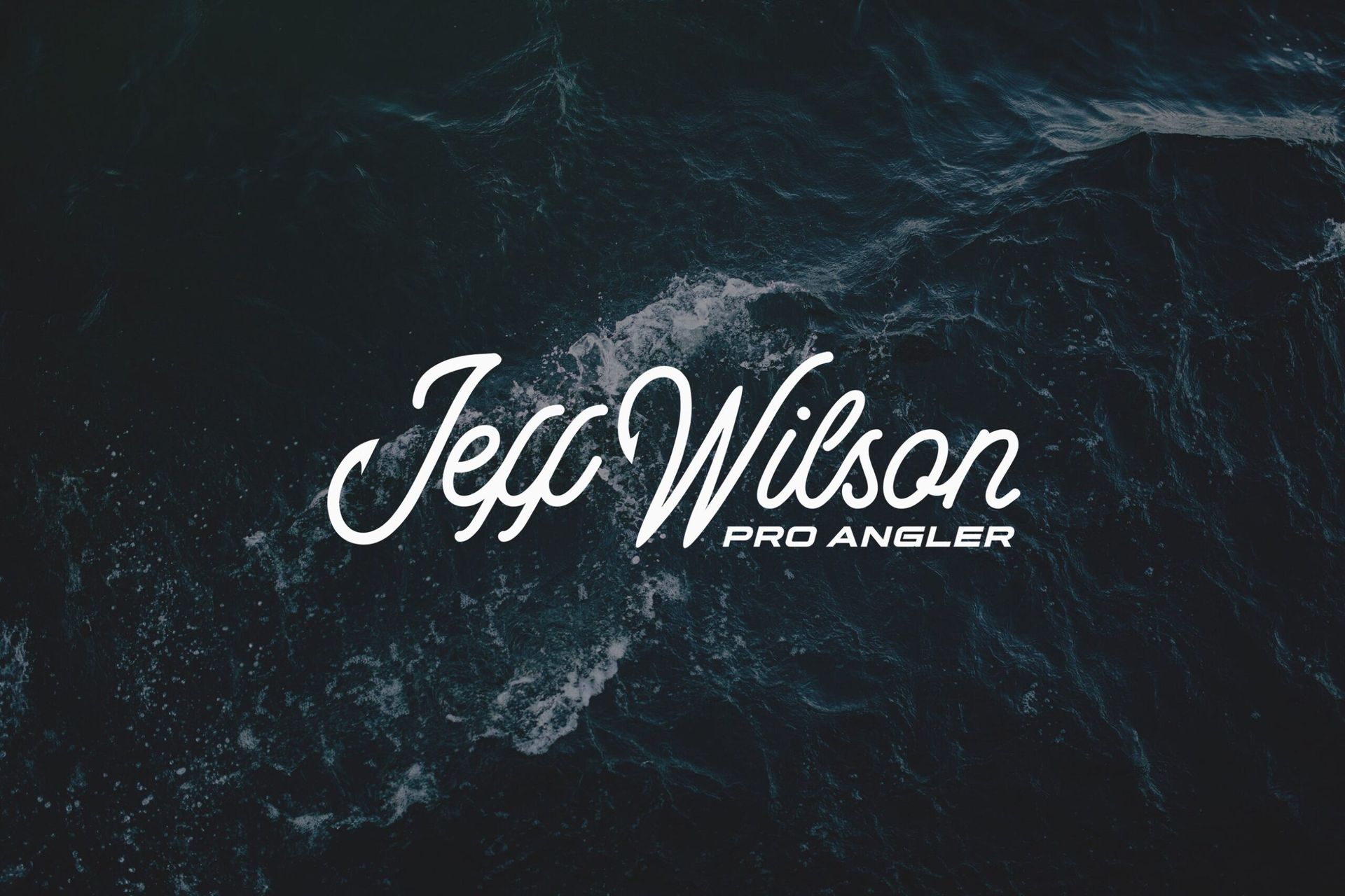 Jeff Wilson, Pro Angler logo over a dark ocean background.