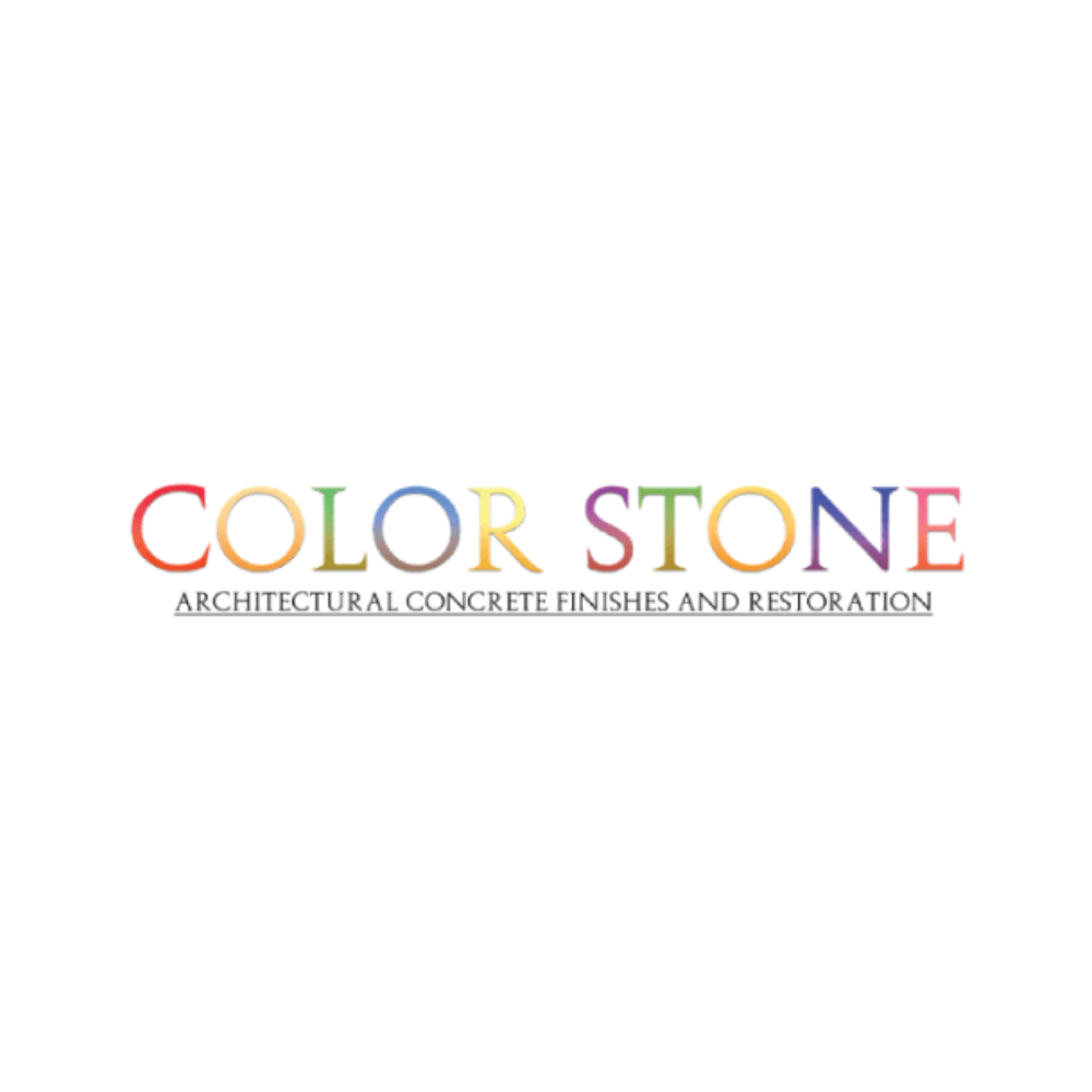 COLOR STONE logo with multicolored text and the tagline “Architectural Concrete Finishes and Restoration”