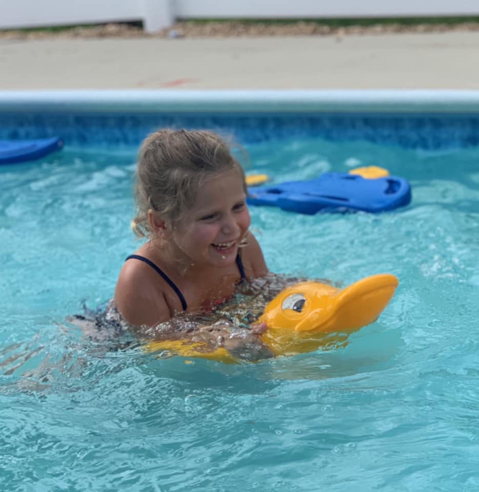 Girl Riding an Inflatable Duck — Wappinger Falls, NY — Raising the Standard for Child Care Services