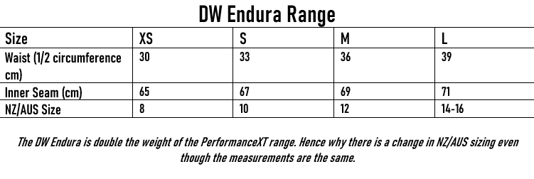 Size chart - Ridingwear - Pant - Animoz Clothing