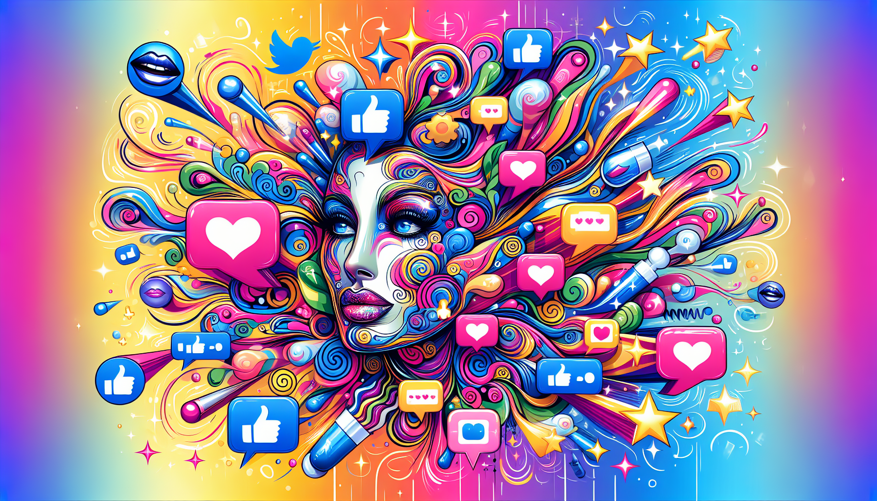 An illustration representing the use of social media for Botox marketing.