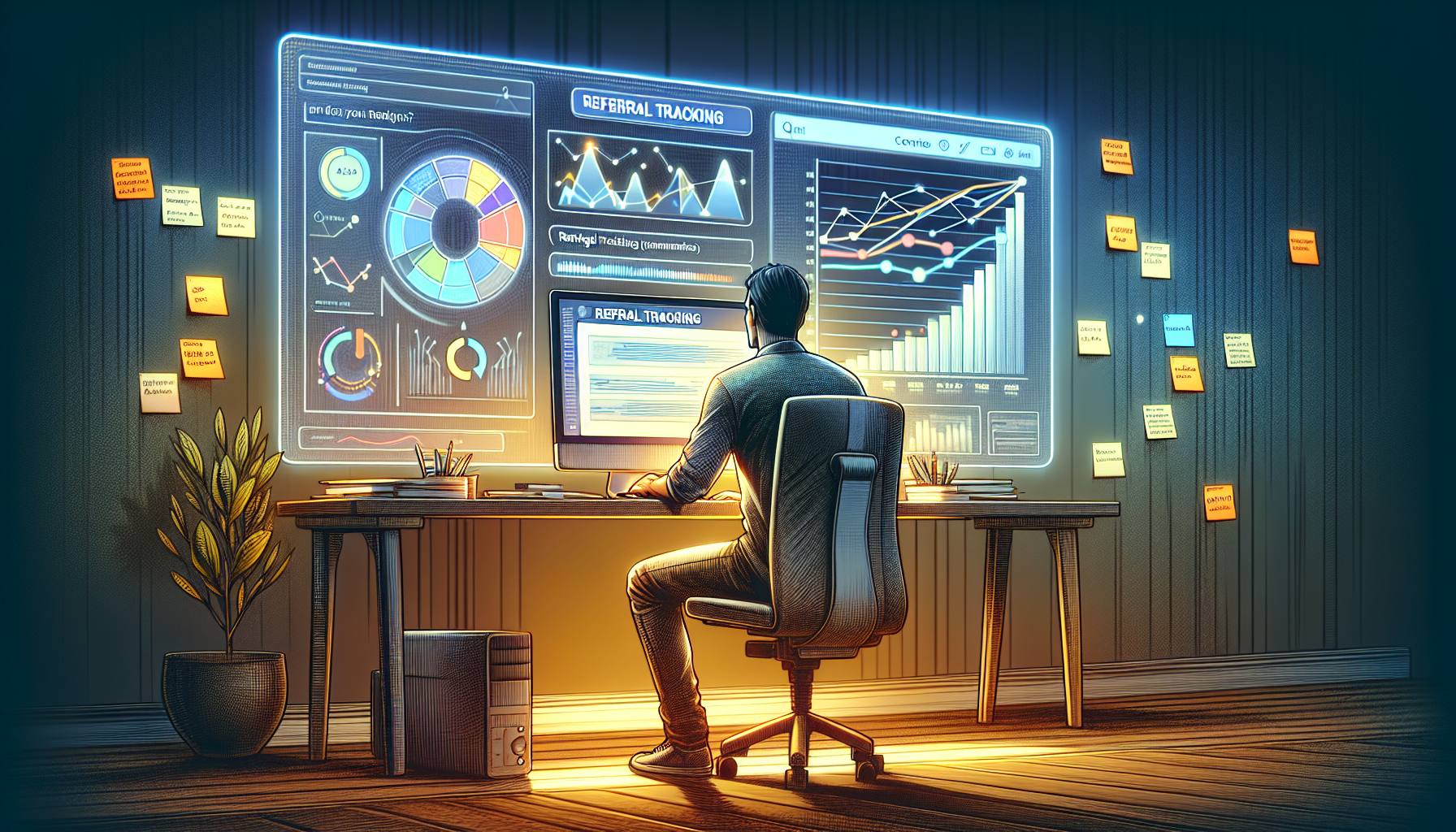 An illustration of tracking and analyzing referrals.