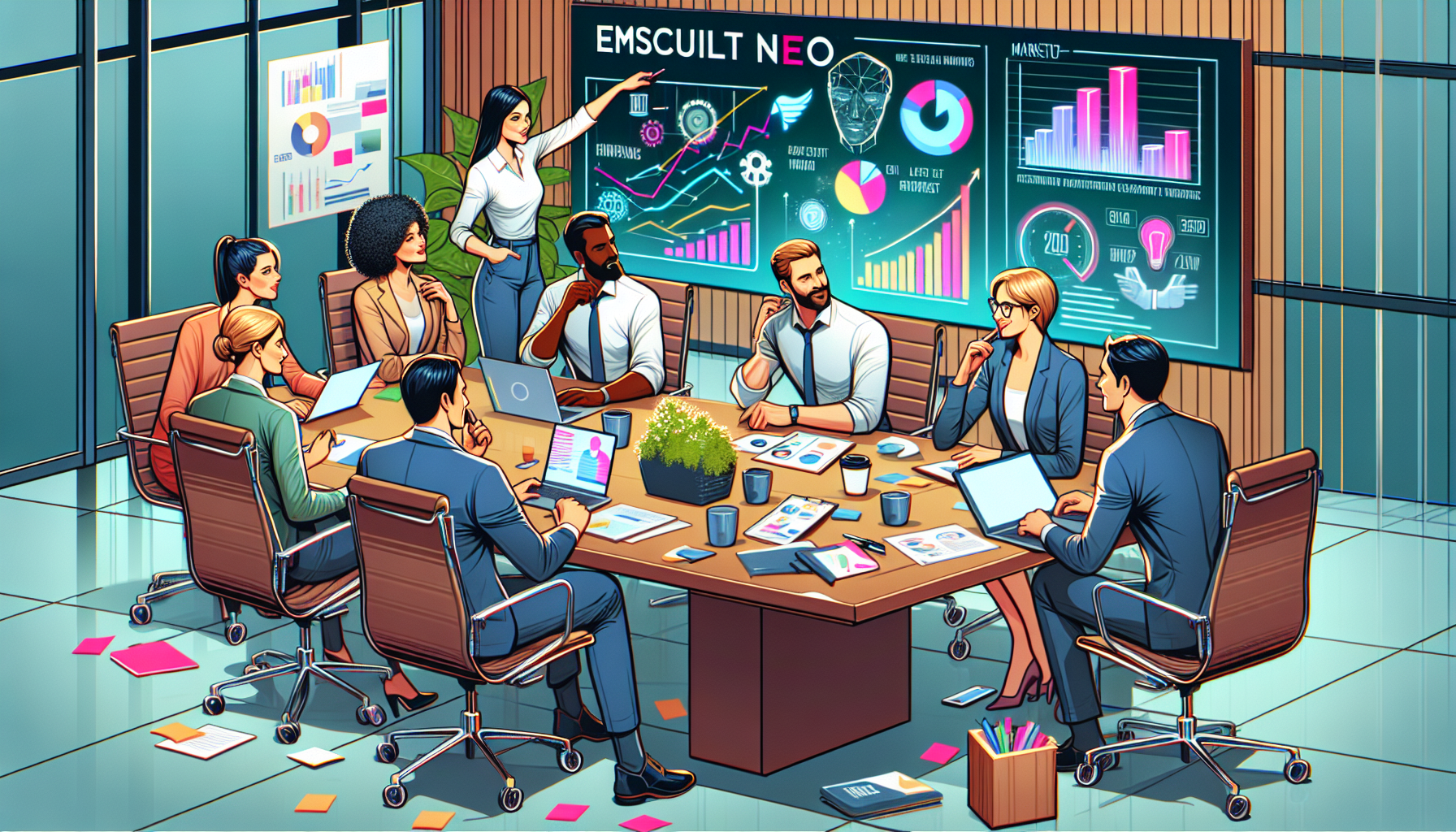 A marketing strategy session for Emsculpt Neo.