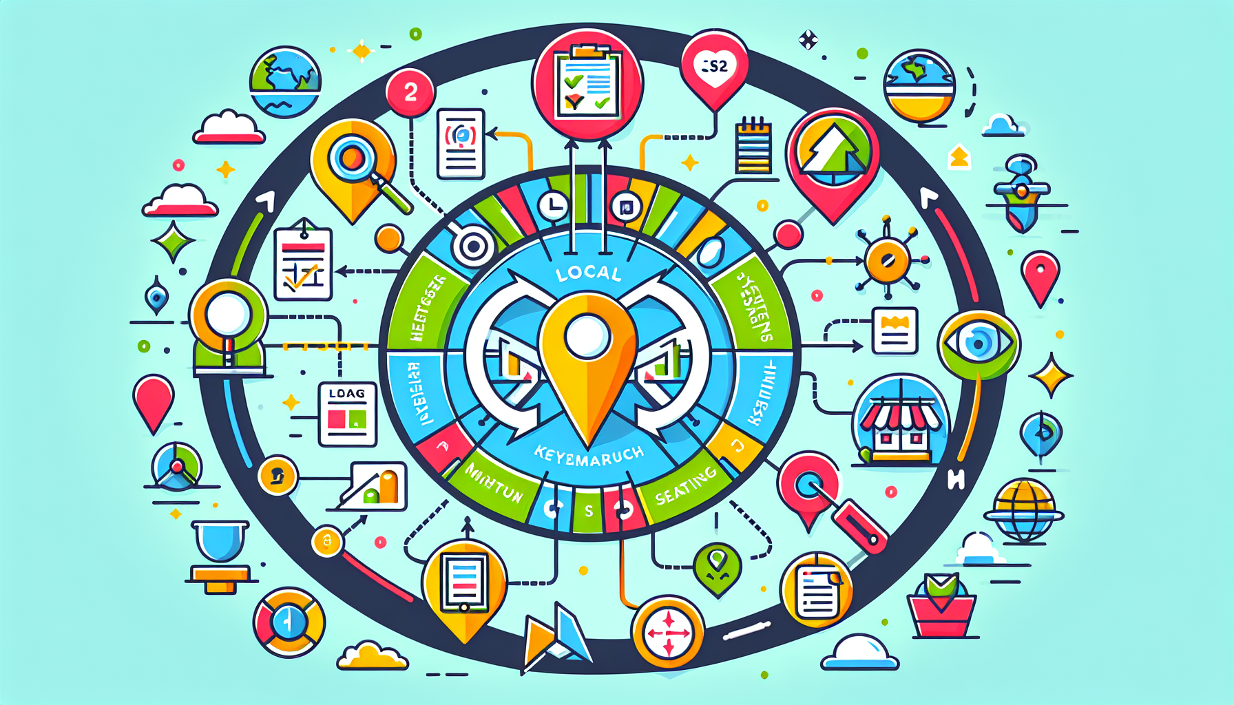 A diagram depicting local SEO strategies for medical spas to improve their online visibility.