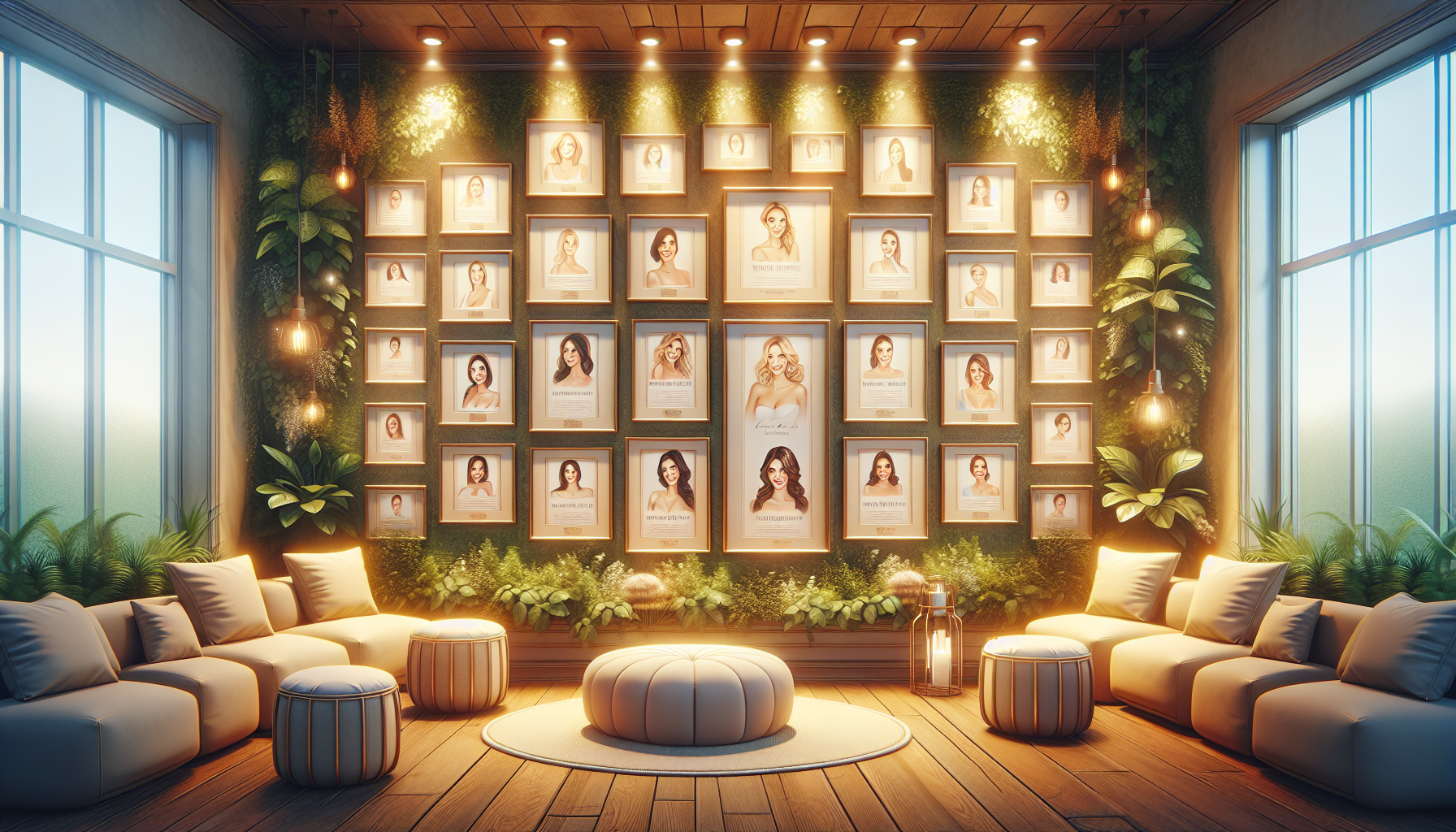 A creative portrayal of showcasing testimonials and success stories for a medical spa.