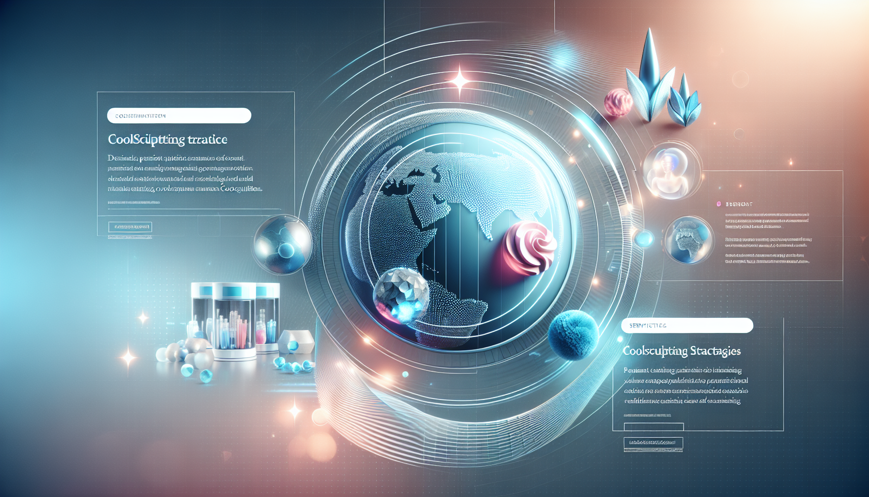 An illustration showcasing website optimization for CoolSculpting patient acquisition.