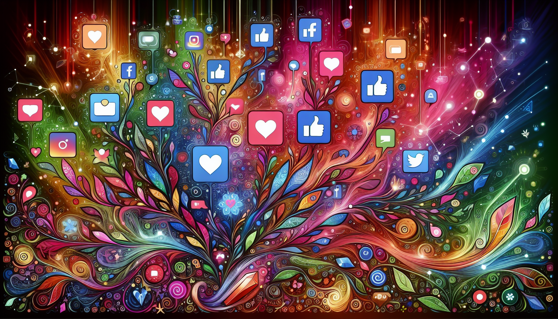 An illustration showing social media marketing strategies for holistic practitioners.