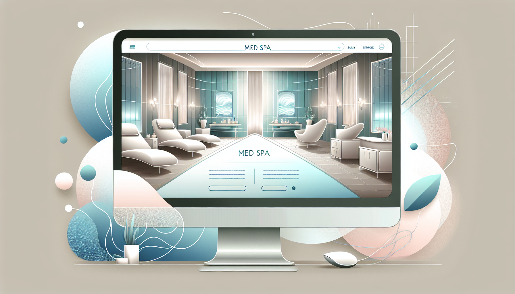 A visual representation of an optimized med spa website targeting high-end clients.