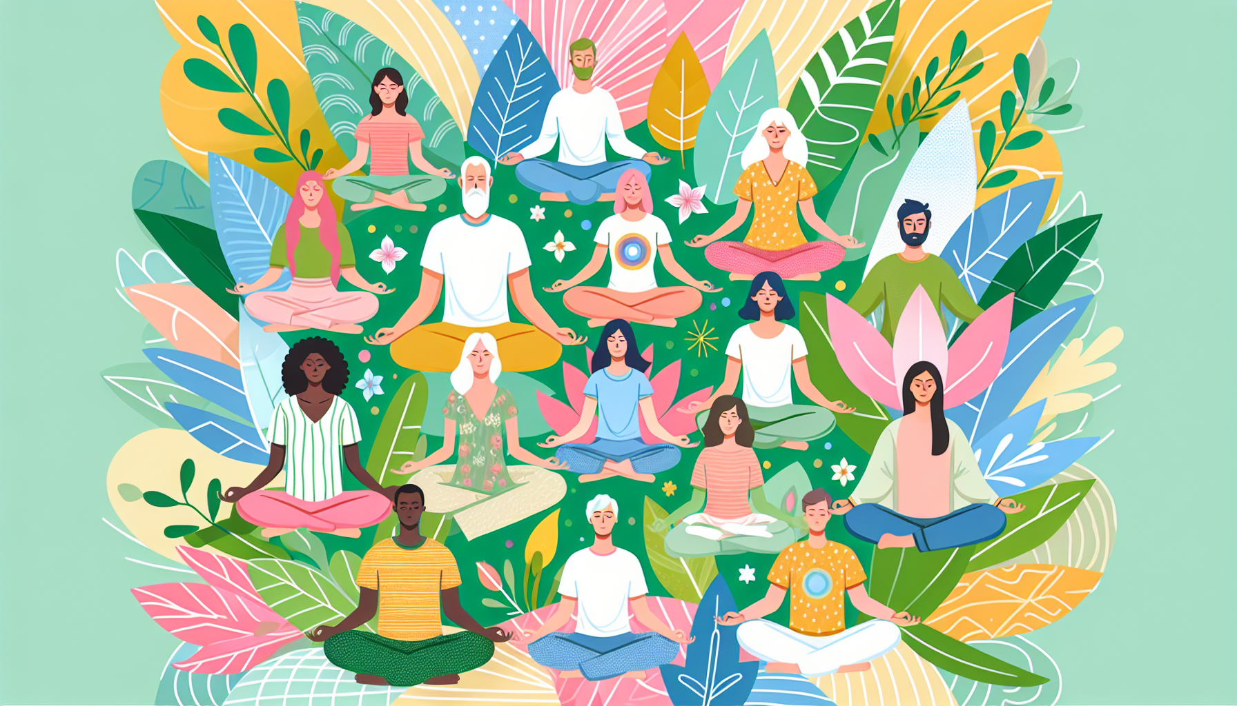 An illustration showing diverse people representing different target audiences for holistic practitioners.