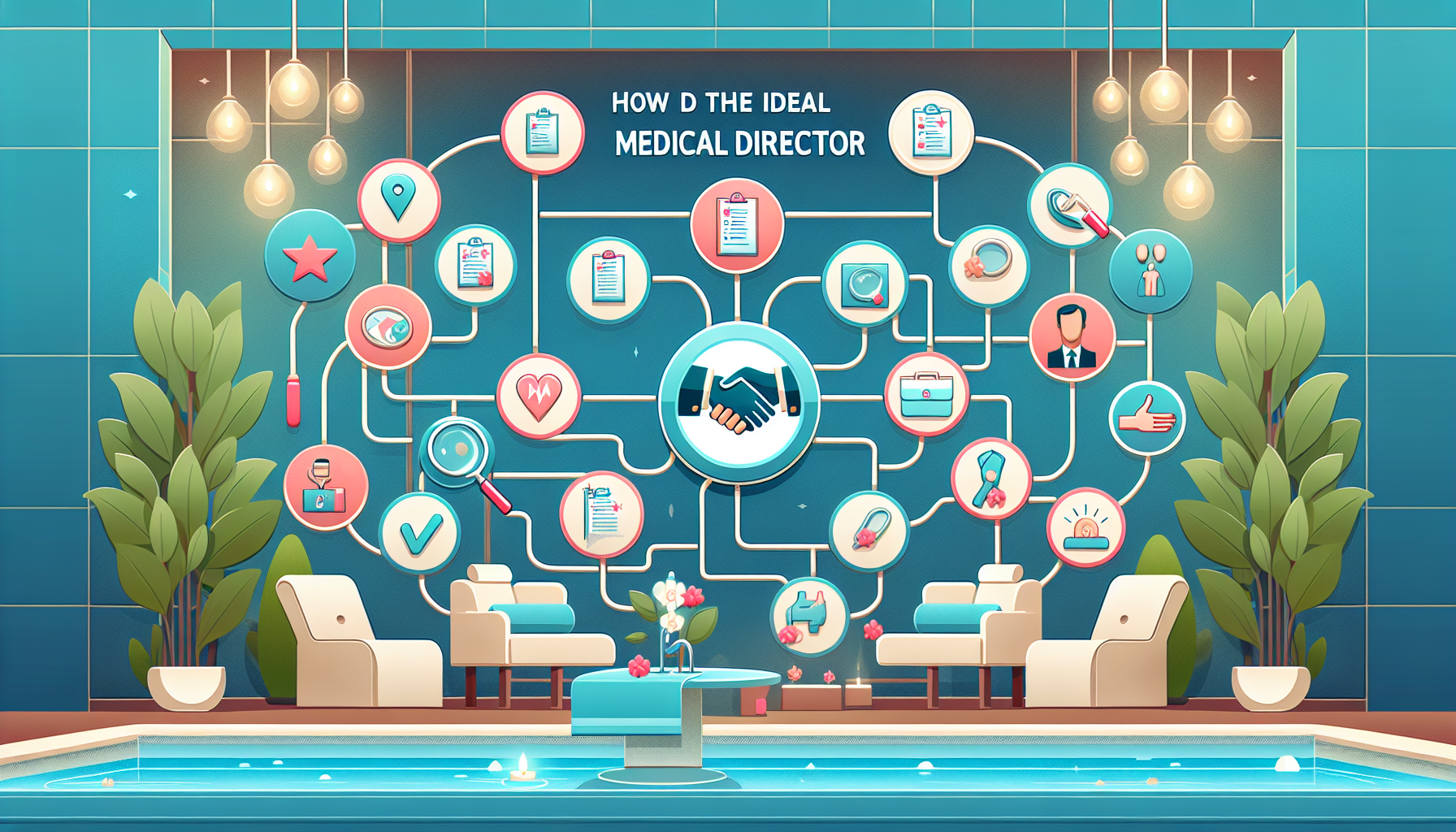 An illustration of the steps to finding the right medical director for a med spa.