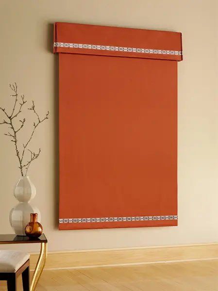 DES Orange Flat Fabric — Chicago, IL — Blinds Gallery