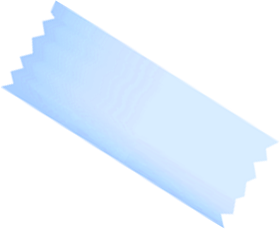 Light blue ribbon with zig-zag edges.