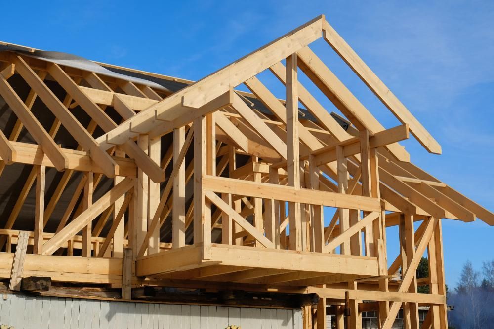 Wooden Frame of a House Under Construction