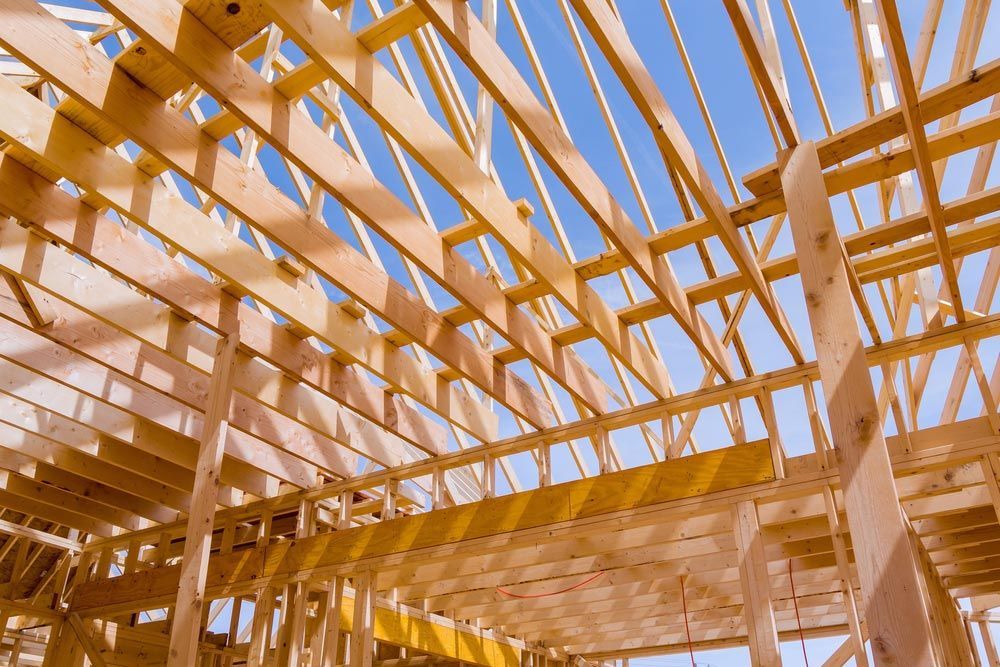 Timber Frames For A Building Construction