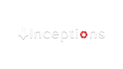 A black and red logo for inception , a company.
