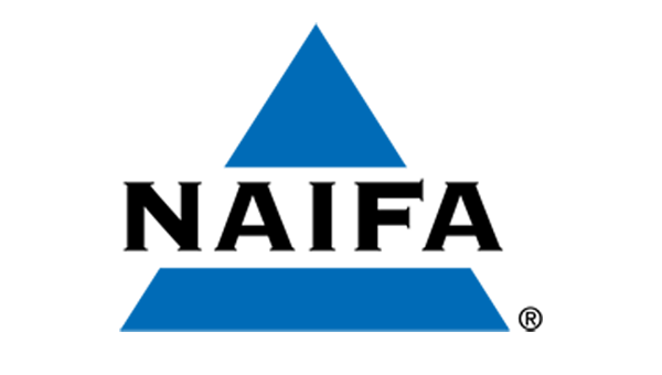 NAIFA logo with blue triangle over black text.