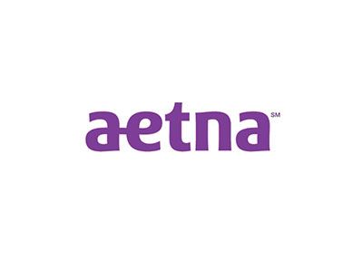 Aetna logo in purple text on a white background.