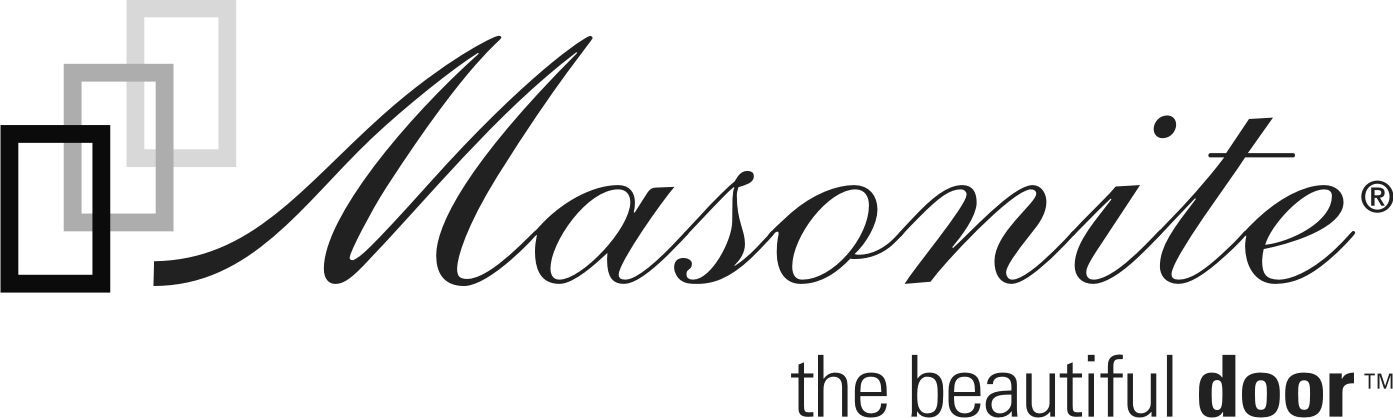 A black and white logo for masonite the beautiful door.