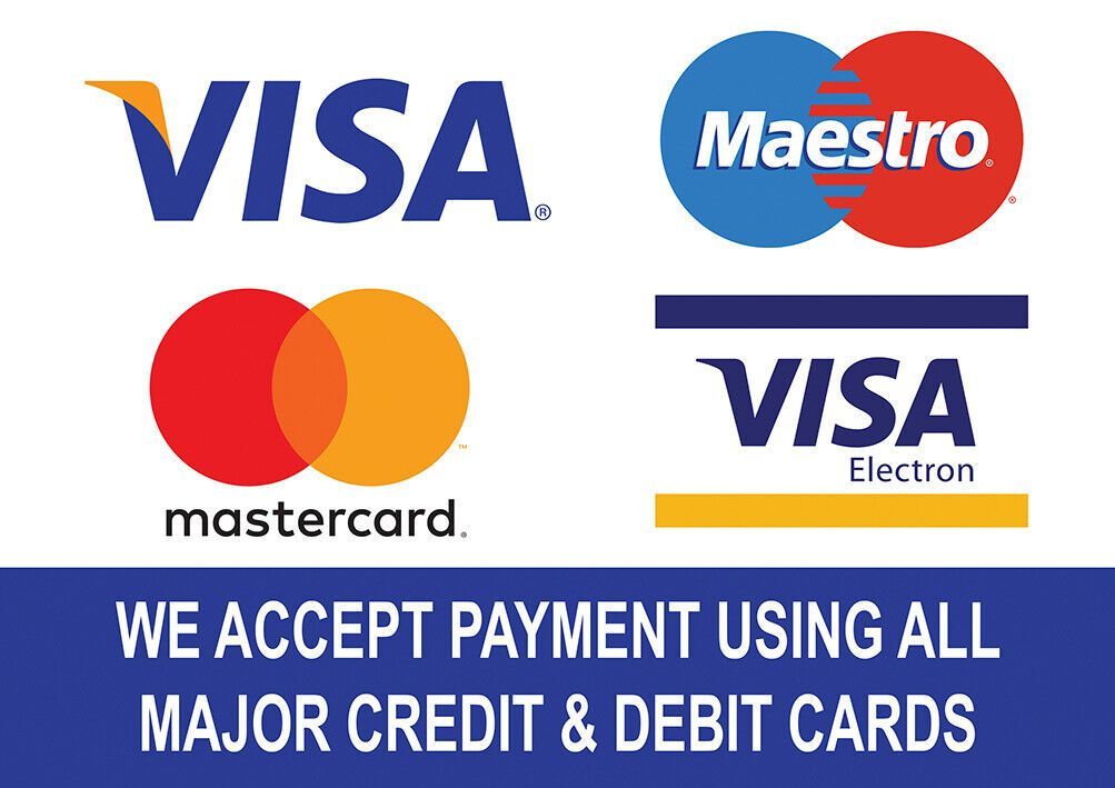 Credit cards accepted here graphic