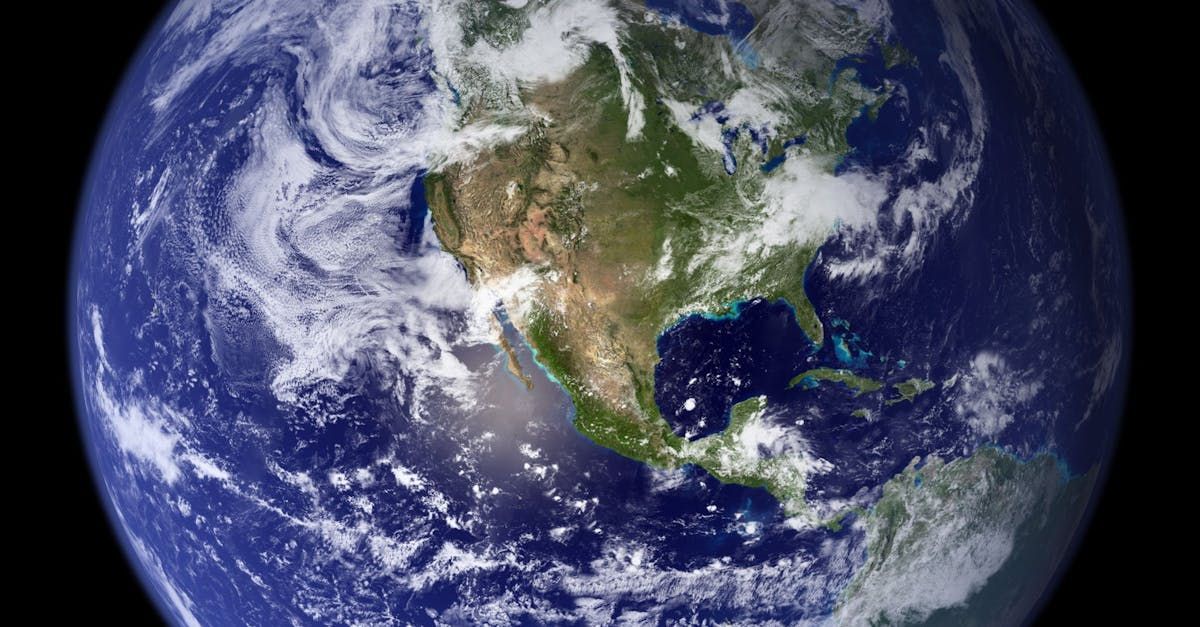 A view of the earth from space shows the united states and canada.