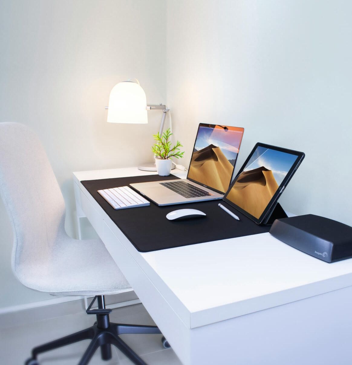 Home office painted in Swansea by Daffodil Decor.