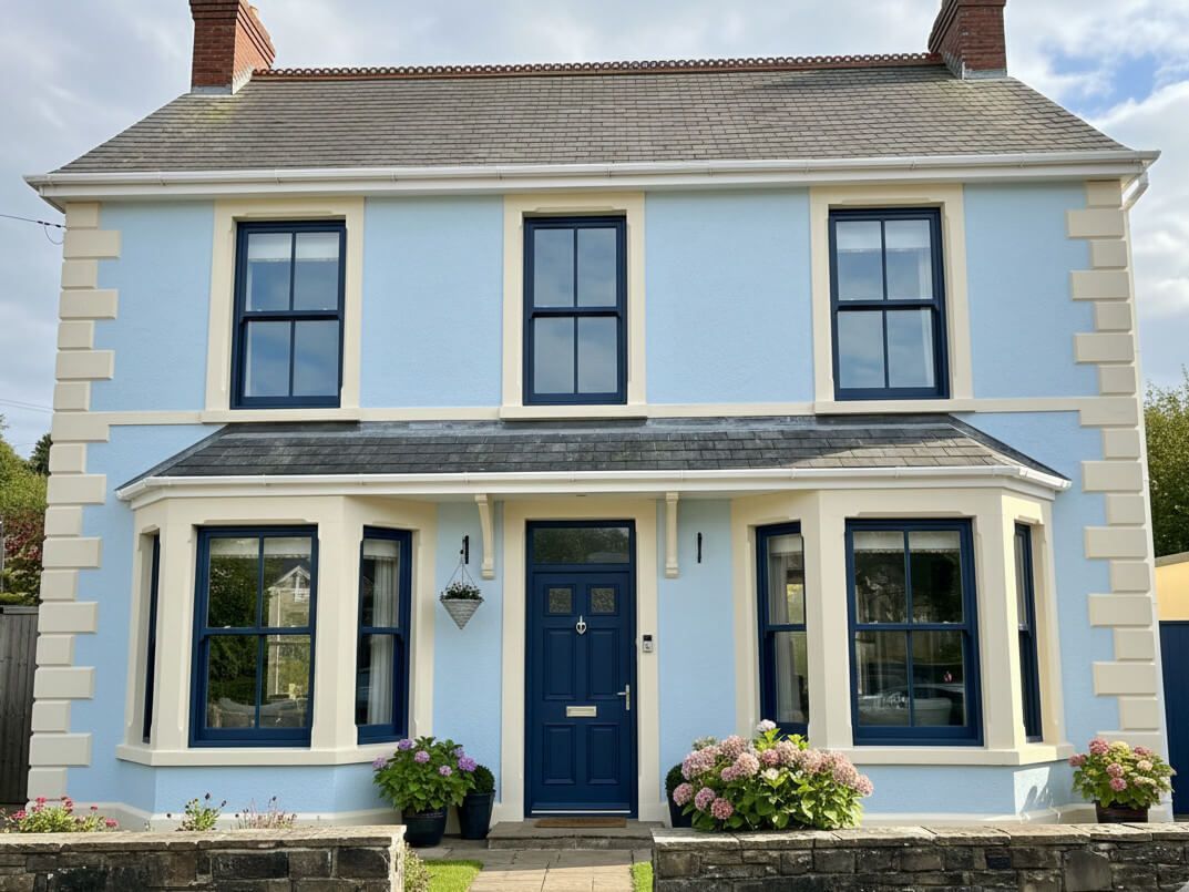Swansea (Mumbles) traditional house in conservation area example - In the style of an exterior painted by Daffodil Decor.