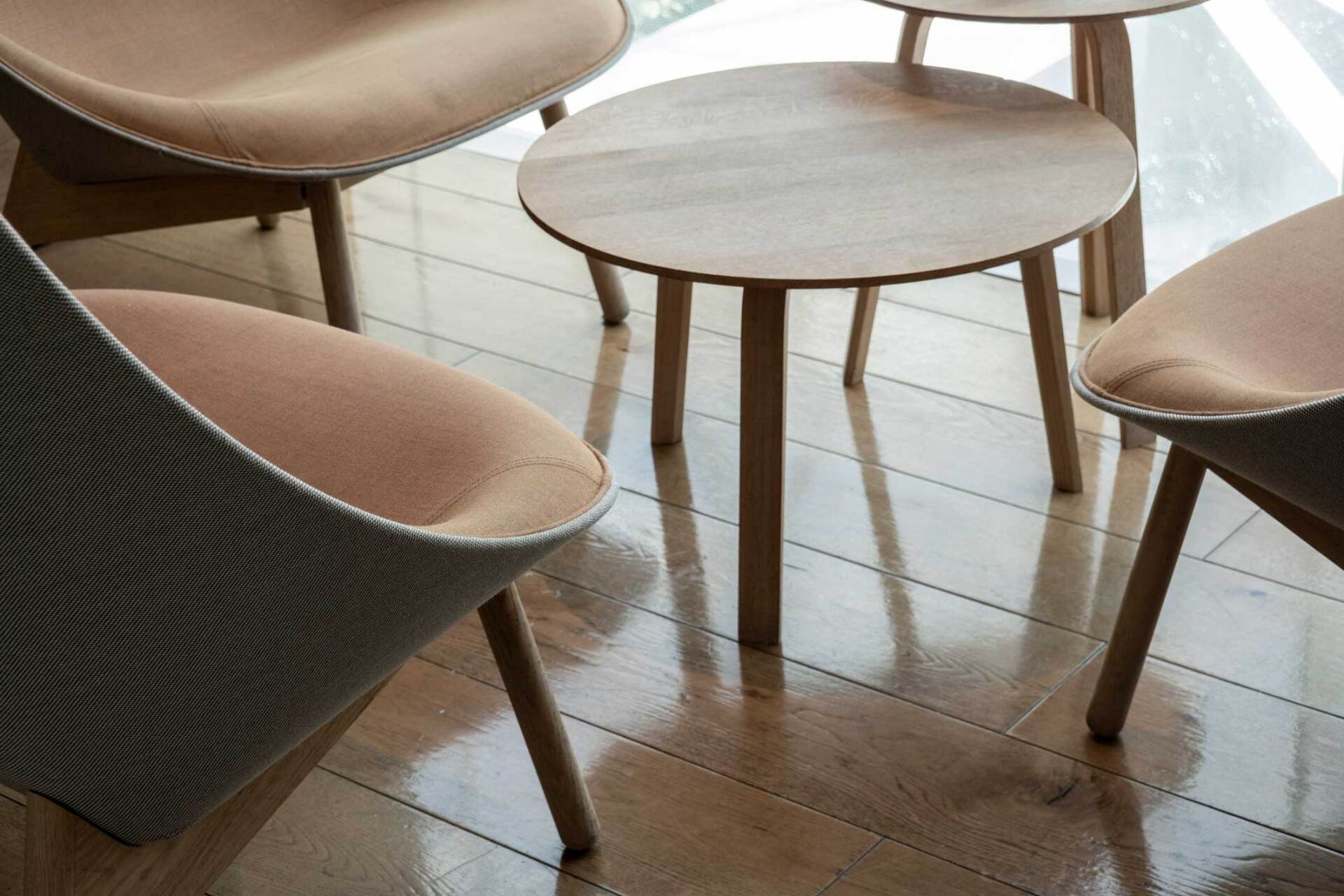 Wooden Chairs and a Round Coffee Table — Las Vegas, NV — Cabinet Medics