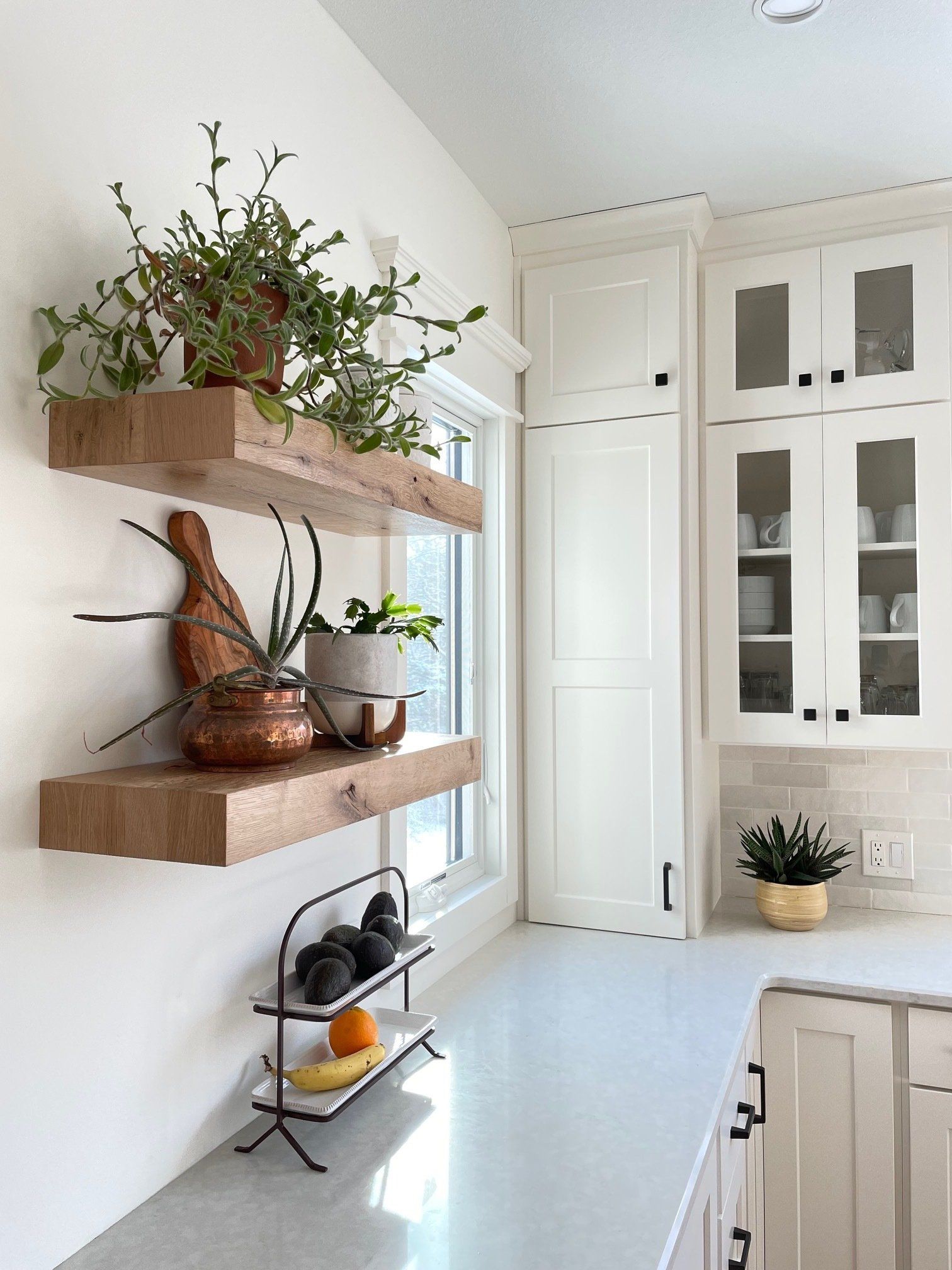 White Oak Floating Shelves