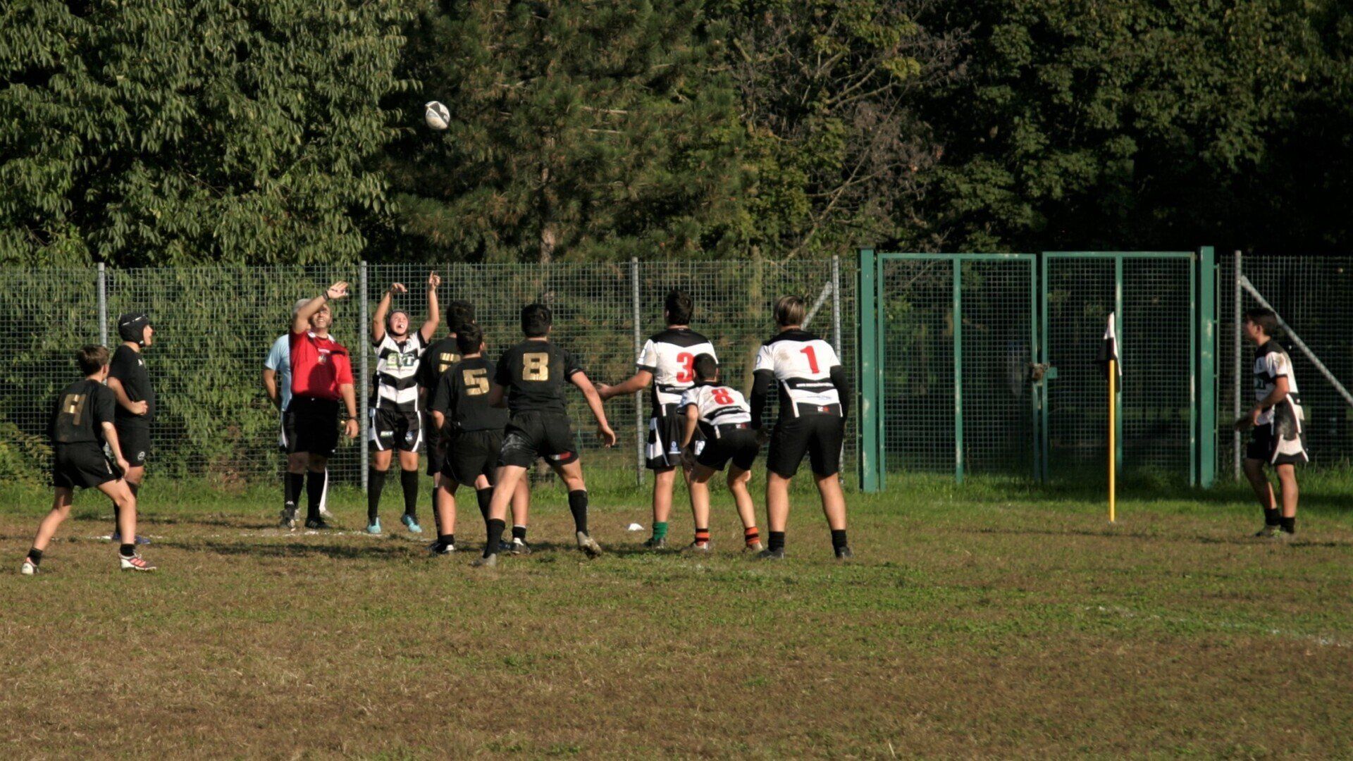 Un gruppo di giocatori di calcio sta giocando una partita su un campo.