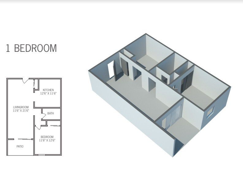 1 bedroom floor plan
