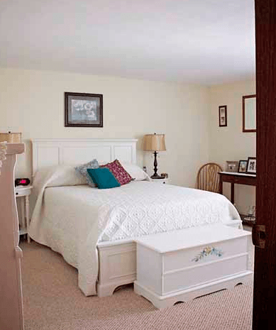 Sherwood Acres bedroom white sheets