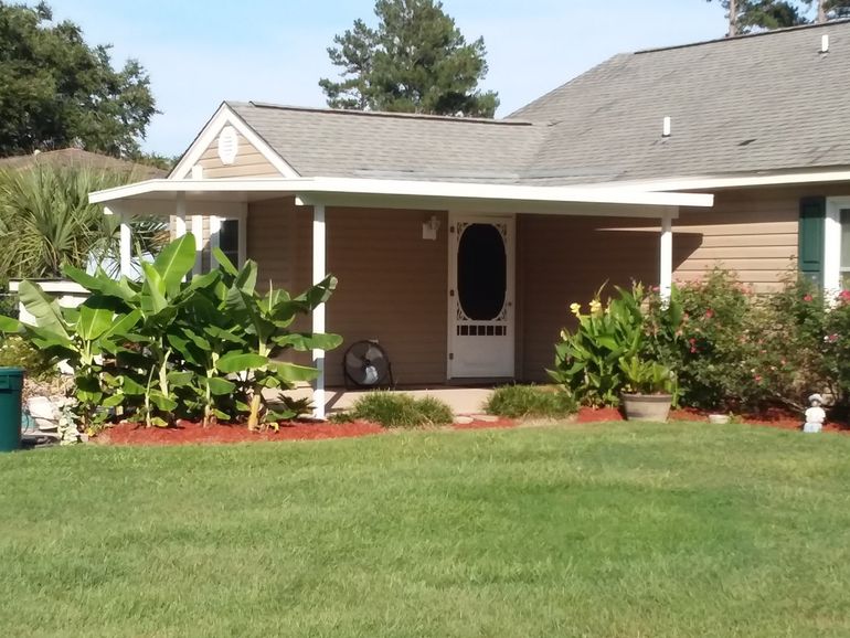 White patio cover awning