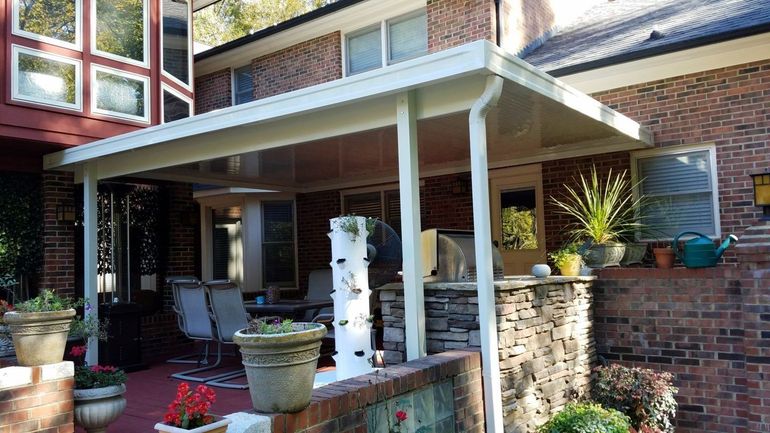 White aluminum patio cover