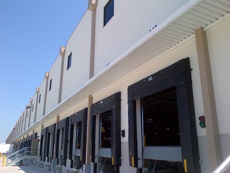 Loading dock canopy - white aluminum