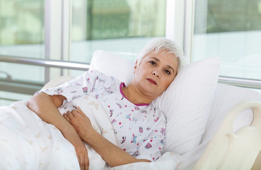 senior woman in hospital