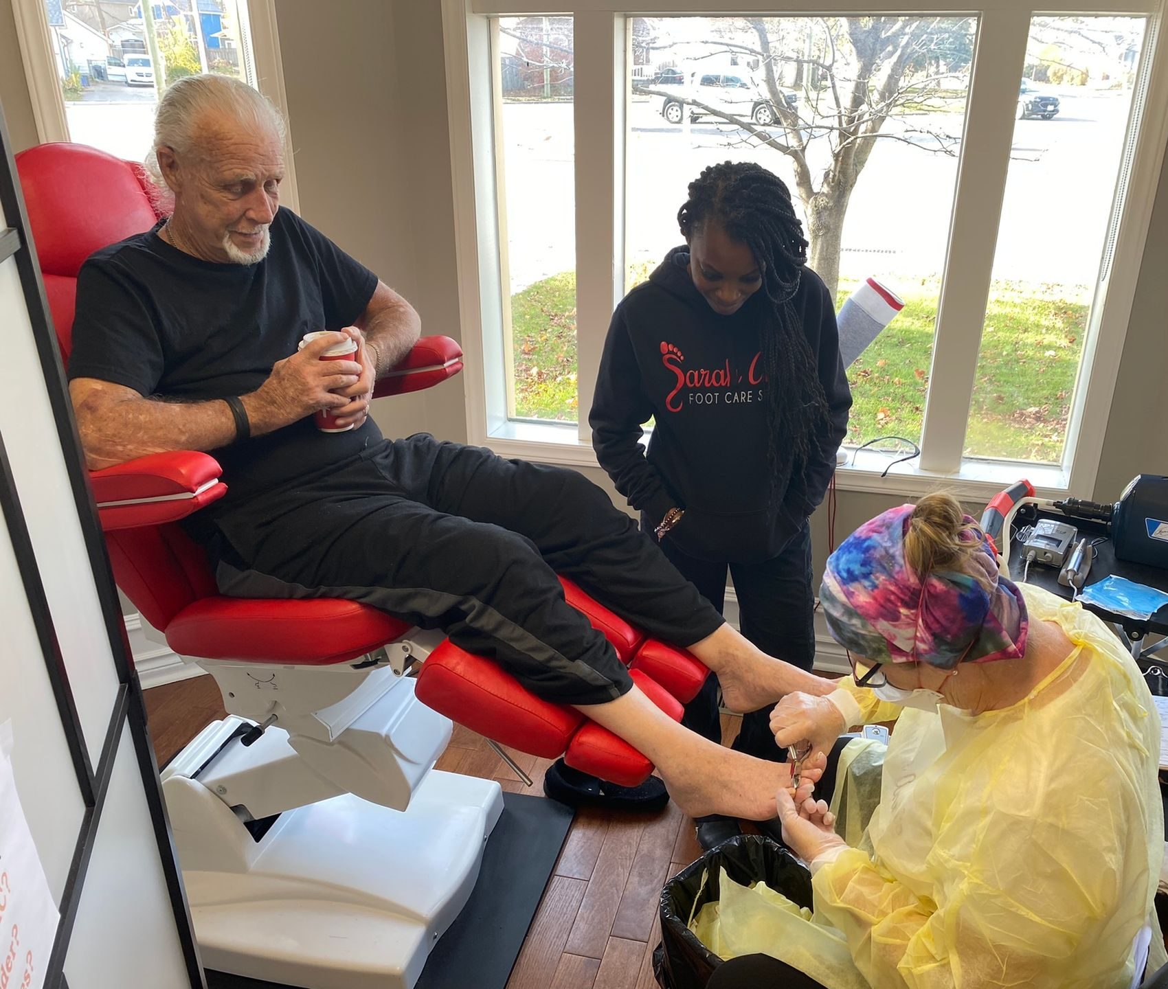 Nursing  foot care classroom set-up during nurse foot care training in Ontario Canada