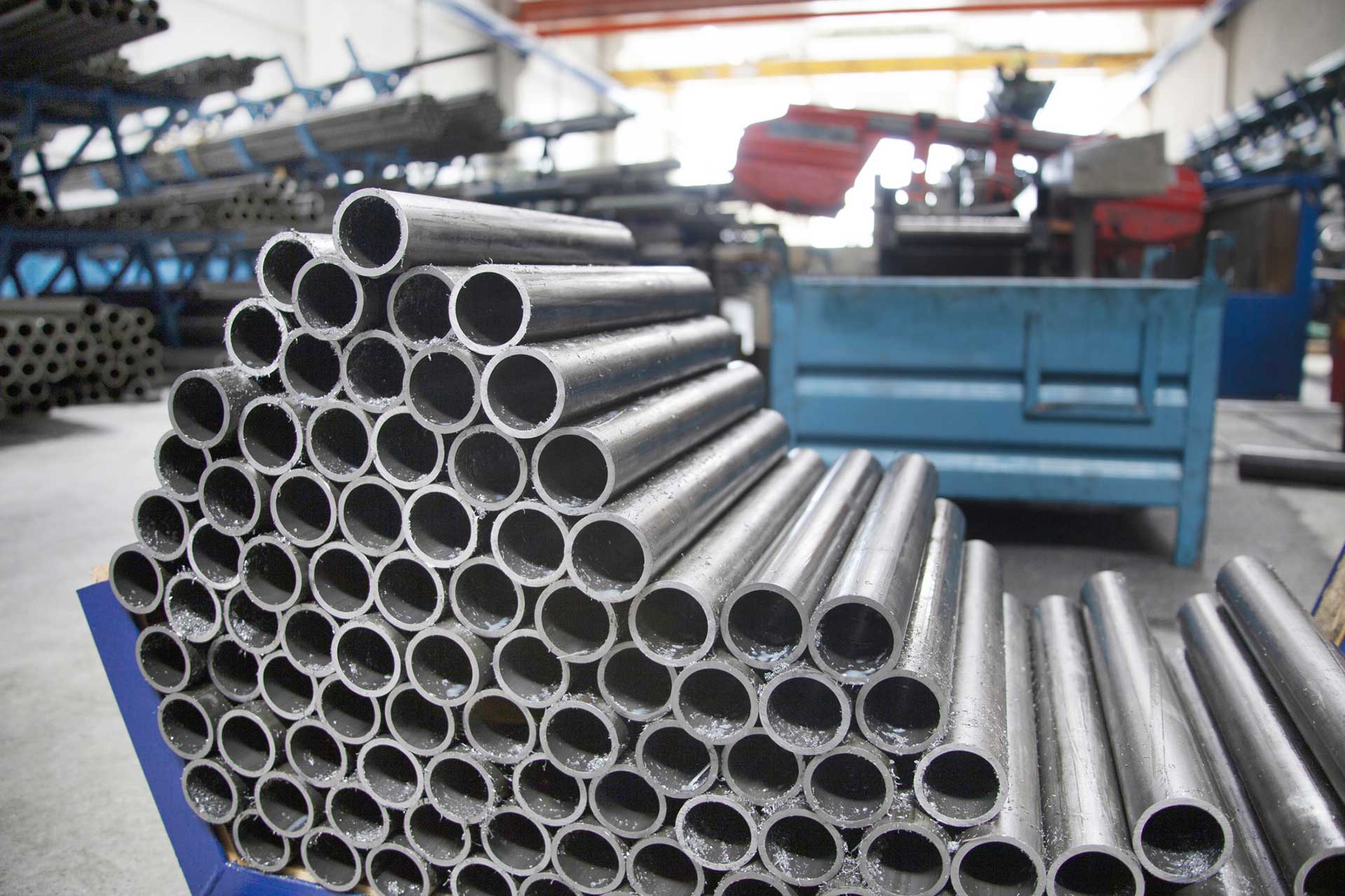 Stacked Stainless Steel Pipes