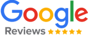 Google Reviews logo with five gold stars.
