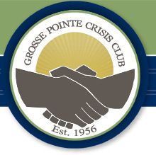 The logo for the grosse pointe crisis club is a handshake.