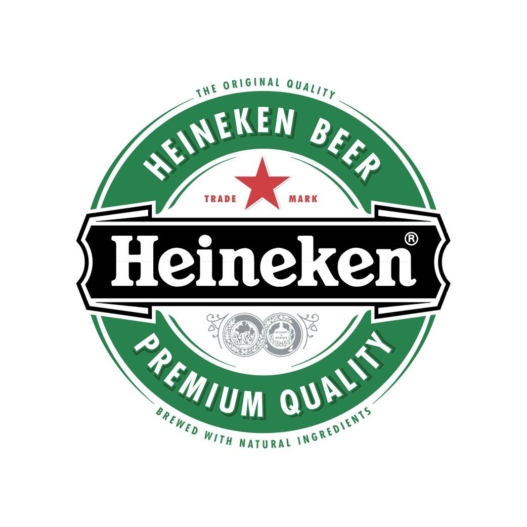 The logo for heineken premium quality beer